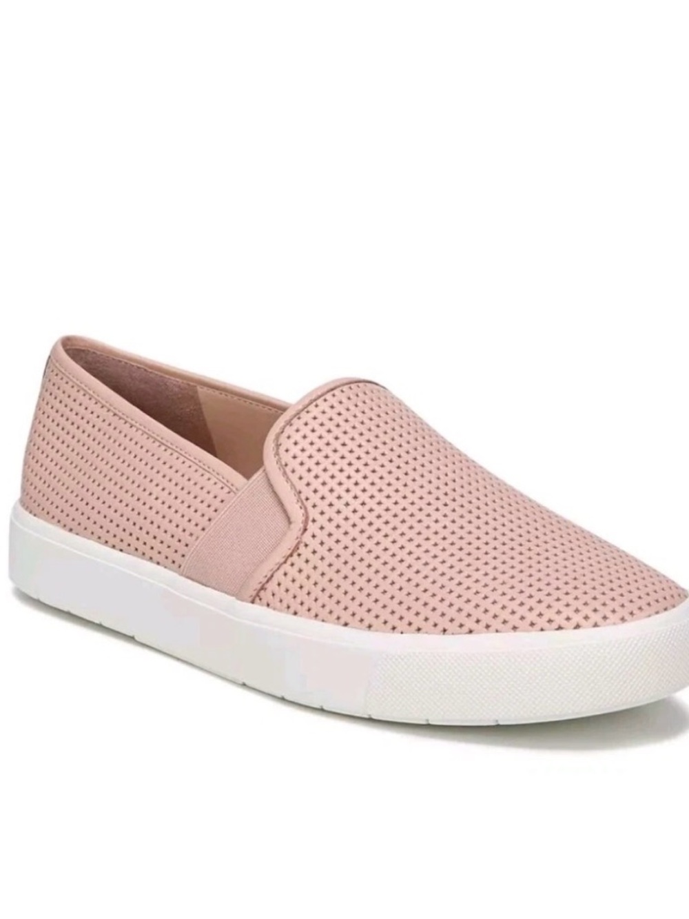 Vince Blair Leather Perforated Slip-On Sneaker in Pale Pink